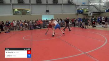74 kg Round Of 64 - Nate Newberry, Husky Elite Wrestling Club vs Taylor Brown, West Point RTC