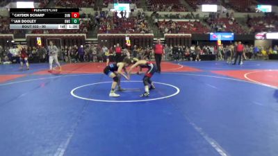90 lbs 1st Place Match - Cayden Scharf, Dickinson Wrestling Club vs Ian Dooley, Bozeman Wrestling Club