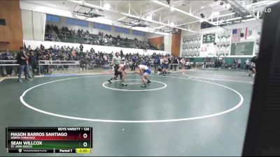 126 lbs Semifinal - Sean Willcox, St. John Bosco vs Mason Barros Santiago, North Torrance