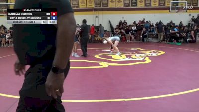 110 lbs Champ. Round 1 - Kayla Mckinley-Johnson, Menlo College vs Isabella Sebring, Menlo NCWA