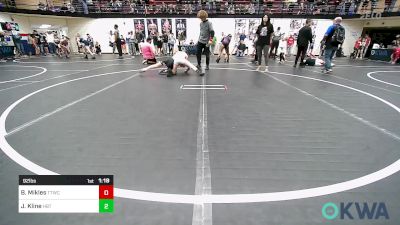 92 lbs Quarterfinal - Bennett Mikles, Team Tulsa Wrestling Club vs Jett Kline, HBT Grapplers