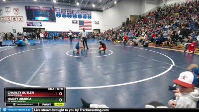 92-94 lbs Quarterfinal - Hailey Abarca, CY Middle School vs Charley Butler, Dean Morgan