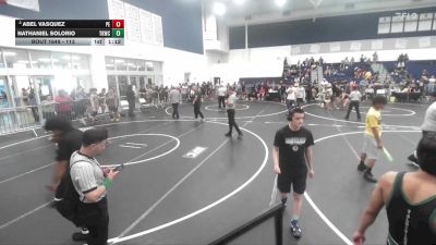 113 lbs 1st Place Match - Nathaniel Solorio, Total Kaos Wrestling Club vs Abel Vasquez, Poway Elite