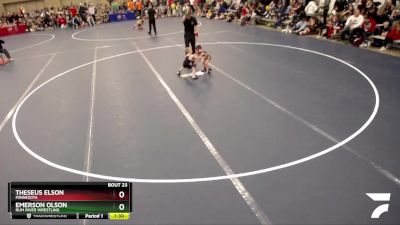 36-40 lbs Quarterfinal - Theseus Elson, Minnesota vs Emerson Olson, Rum River Wrestling