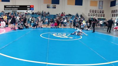 75-80 lbs Semis - Jaeger Salcedo, Sandpoint Legacy Wrestling Club vs Benton Hughes, Middleton Wrestling Club