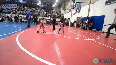 40 lbs 3rd Place - Lucas Weisinger, Wyandotte Youth Wrestling vs Charley Ray Wells, Claremore Wrestling Club