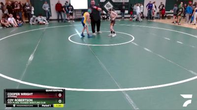 75 lbs Quarterfinal - Cooper Wright, Wyoming vs Coy Robertson, High Plains Thunder Wrestling Club