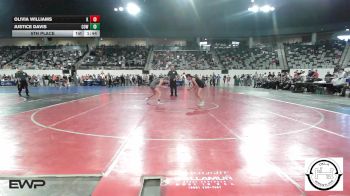 105 lbs 5th Place - OLIVIA WILLIAMS, MARLOW OUTLAWS JH vs Justice Davis, Coweta