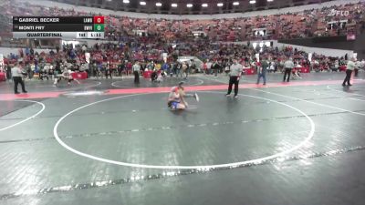 95 lbs Quarterfinal - Gabriel Becker, Slinger Red Rhinos Wrestling Club vs Monti Fry, Glenwood City