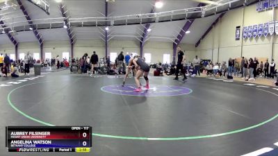 117 lbs Round 2 - Angelina Watson, Bethany College vs Aubrey Filsinger, Mount Union University