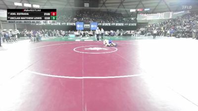 Boys 4A 157 lbs Champ. Round 1 - Joel Estrada, Spanaway Lake vs Declan Matthew Lewis, Issaquah