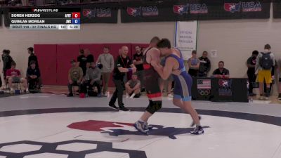 97 Finals kg Champ. Round 2 - Soren Herzog, Air Force Regional Training Center vs Quinlan Morgan, Jackrabbit Wrestling Club