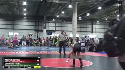 95 lbs Round 2 (4 Team) - Gunner Strobl, DARKHORSE WRESTLING CLUB - BLACK vs Ashton Loving, RIVER CITY WRESTLING CLUB