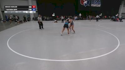 140 lbs Cons. Rd Of 16 - Grace Keeler, Iowa vs Kayden Sipp, 2 Tuff Gym Wrestling Club