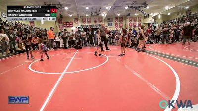 55-60 lbs Semifinal - Wrynlee Hauenstein, Tiger Trained Wrestling vs Harper Atkinson, Wyandotte Youth Wrestling