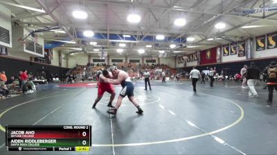 285 lbs Cons. Round 2 - Jacob Aho, Skyline College vs Aiden Riddleberger, Santa Rosa College