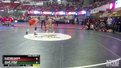 AA - 170 lbs Cons. Round 2 - Kolby Noble, Great Falls / MSDB vs Clifford Nance, Flathead (Kalispell)