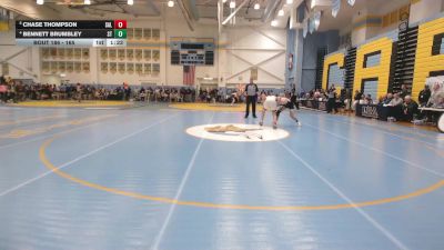 165 lbs Quarterfinal - Chase Thompson, Salesianum vs Bennett Brumbley, Sussex Tech H S