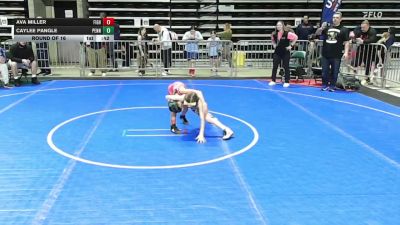 65 lbs Round Of 16 - Ava Miller, Fightin Irish Wrestling Club vs Caylee Pangle, Pennsville