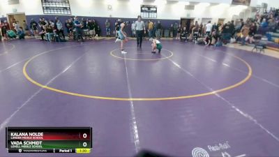 115 lbs Round 1 - Kalana Nolde, Lander Middle School vs Vada Schmidt, Lovell Middle School