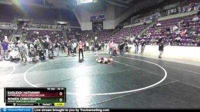 70-71 lbs Round 3 - Karleigh Hathaway, Sutherland Youth Wrestling Club vs Rowen Christensen, Summit Wrestling Academy