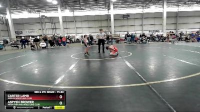 75-80 lbs Cons. Semi - Aspyen Brower, Mountain Man Wrestling Club vs Carter Lamb, Suples Wrestling Club