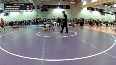 96 lbs 3rd Place Match - Bridger Clemons, Richmond Wrestling Club vs Hayden Archbell, Witchduck Training Facility