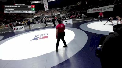 132 lbs Cons. Rd Of 32 - Markus Lindblom, Righetti High School Wrestling vs Luke Elliott