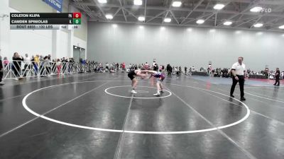 132 lbs Consi Of 16 #1 - Coleton Klipa, PA vs Camden Spiniolas, IL