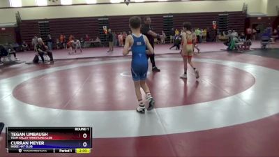 14U-3 lbs Round 1 - Curran Meyer, Indee Mat Club vs Tegan Umbaugh, Team Valley Wrestling Club