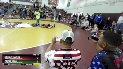 67 lbs Cons. Semi - Johnny Mathis, Moses Lake Wrestling Club vs Romeo Vela, Moses Lake Wrestling Club