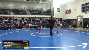 123 lbs Semifinal - Alicia Frank, University Of Providence vs Alana Vivas, Menlo College
