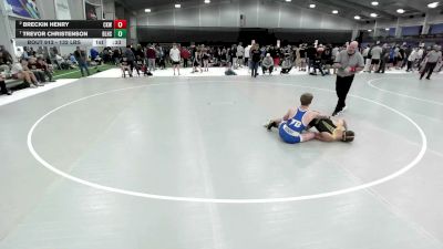 132 lbs Cons. Sub-quarters - Trevor Christenson, Basehor-Linwood High School Wrestling vs Breckin Henry, Camel Kids Wrestling