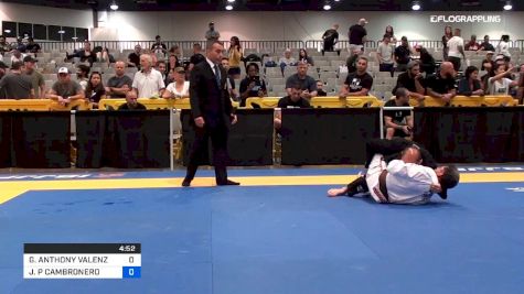 GILBERT ANTHONY VALENZUELA vs JOHN P CAMBRONERO 2019 World Master IBJJF Jiu-Jitsu Championship