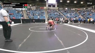 285 lbs Cons. Round 2 - Chase Baker, Friends University vs De`Leon Freeman, Newman