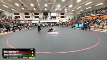 83-90 lbs Round 1 - Mercedes Goodman, Riverton Middle School vs Naveah Andrews, Powell Middle School