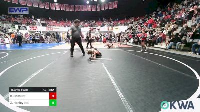 55 lbs Quarterfinal - Kayden Bass, Grove Takedown Club vs Zane Henley, Tahlequah Wrestling Club