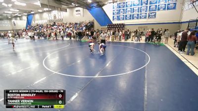 76 lbs Quarterfinal - Boston Brindley, Elite Wrestling vs Tanner Vernon, Timpanogos Wrestling