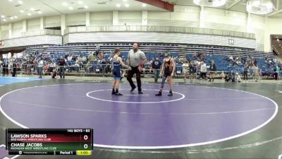 83 lbs Champ. Round 1 - Lawson Sparks, Bad Karma Wrestling Club vs Chase Jacobs, Michigan West Wrestling Club