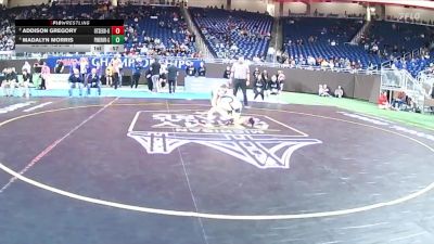 Girls-140 lbs Cons. Round 1 - Addison Gregory, Otsego (Girls) vs Madalyn Morris, LeRoy Pine River (Girls)