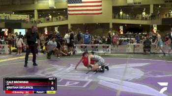 100 lbs Cons. Round 1 - Cale Browning, OK vs Kristian DeClercq, IL