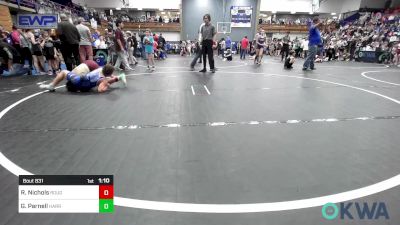 100 lbs Quarterfinal - Reed Nichols, Rough Riders vs Greyson Parnell, Harrah Little League Wrestling