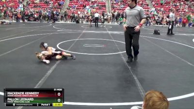 50 lbs Cons. Round 1 - Mackenzie Kennedy, Osage Indians Wrestling Club vs Fallon Leonard, Maize Wrestling Club