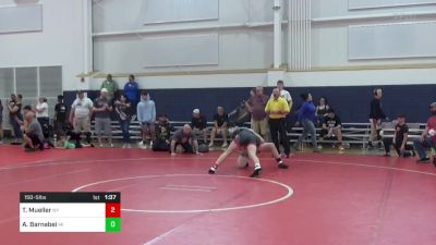 150-S lbs Quarterfinal - Trevor Mueller, NY vs A J Barnabei, MI