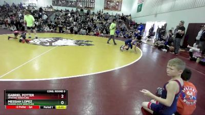 56 lbs Cons. Round 3 - Messiah Lopez, Warden Elite Wrestling vs Gabriel Potter, Spokane Wrestling