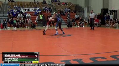 157 lbs 1st Place Match - Bryce Boumans, Northwest Kansas Technical College vs Richard Mack, Northeast Oklahoma