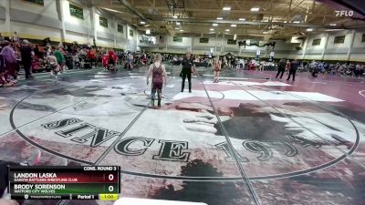 100 lbs Cons. Round 3 - Landon Laska, DAKOTA RATTLERS WRESTLING CLUB vs Brody Sorenson, Watford City Wolves