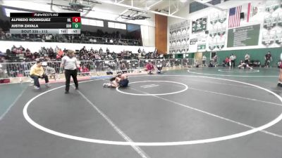 113 lbs Cons. Round 2 - Justin Zavala, Sonora (La Habra) vs Alfredo Rodriguez, Hillcrest