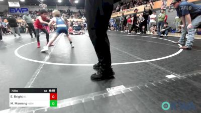 73 lbs Quarterfinal - Eli Bright, Del City Little League vs Michael Manning, Husky Wrestling Club