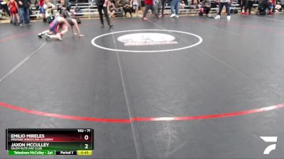 71 lbs Round 3 - Emilio Mireles, Prosser Wrestling Academy vs Jaxon McCulley, Salem Elite Mat Club